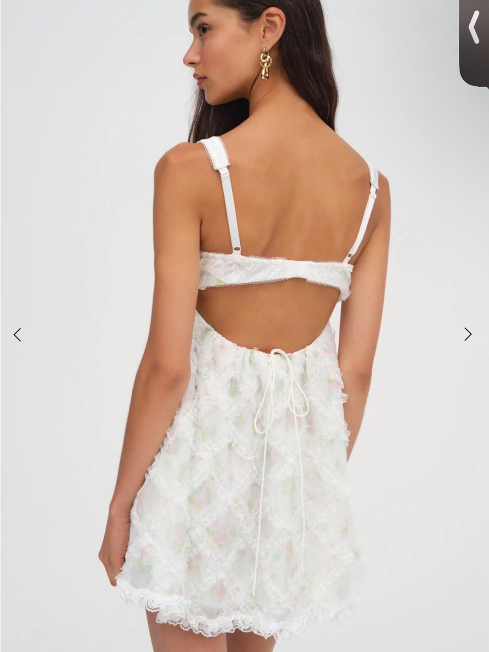 Revolve For Love & Lemons Ruffle Mini Dress Size Large NWT - Picture 4 of 4